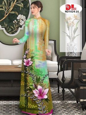 Vải Áo Dài Hoa In 3D AD ND1024 23